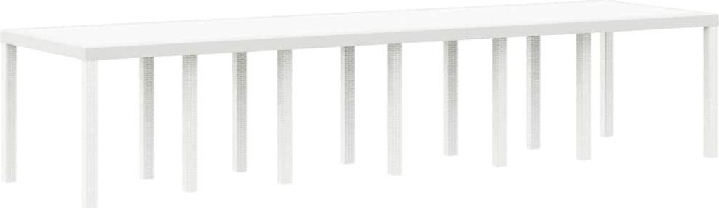 vidaXL Gartentisch Weiß 350 x 100 x 74 cm Poly-Rattan