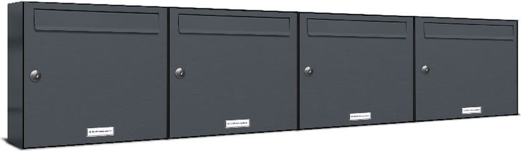 4er Briefkasten Anthrazit Anlage 4 Fach Wandbriefkasten Postkasten
