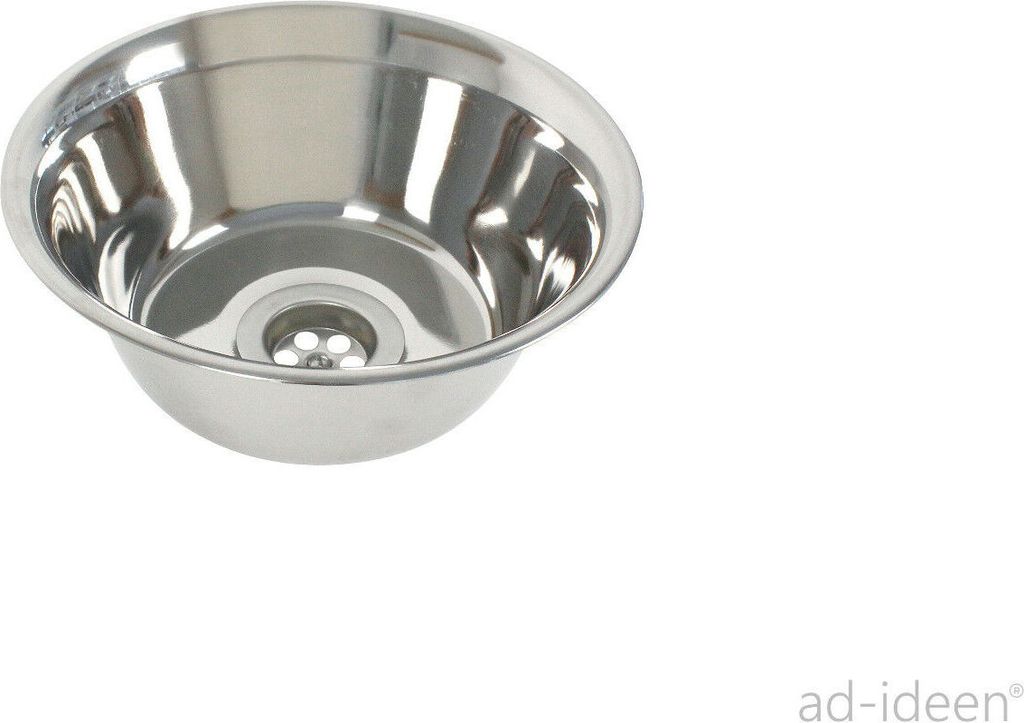 1 1/2" Edelstahl Spüle Spülbecken Rundspüle Ø 24 cm Waschbecken Küche Marktstand