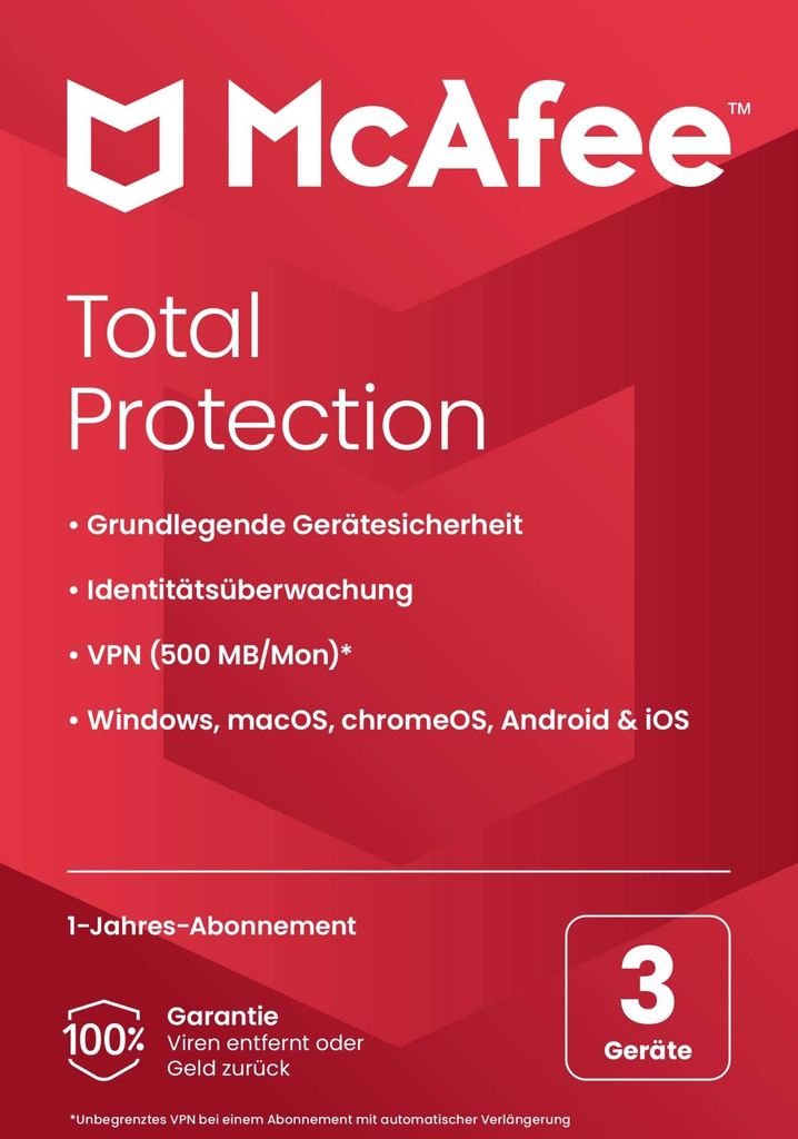 McAfee Total Protection, 1 Lizenz(en), Upgrade, 1 Jahr(e), Produktbild 