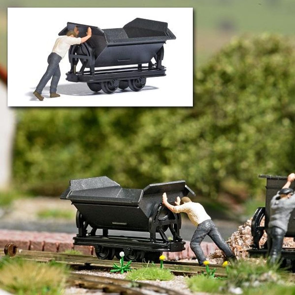 Busch 12450 - 1/87 / H0 Action Set: Lore schieben - Neu