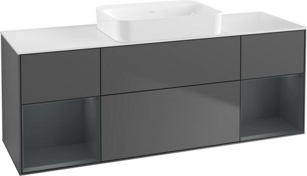 V&B Waschtischunterschrank Wandbeleuchtung Finion 160x60,3x50,1cm, Rg md m Lac, Anthrac. m
