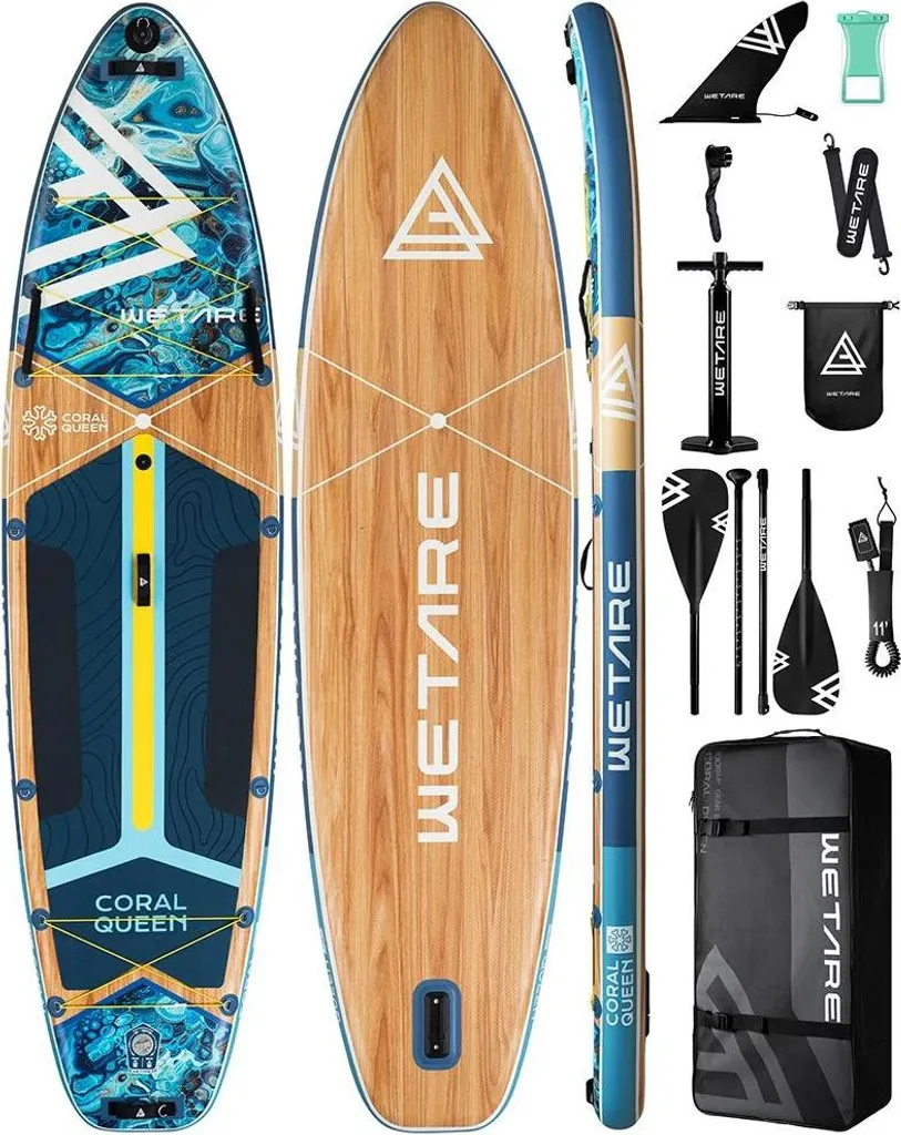 Paddle gonflable robuste charge 450 lbs Coral Queen Blue 116x35x6