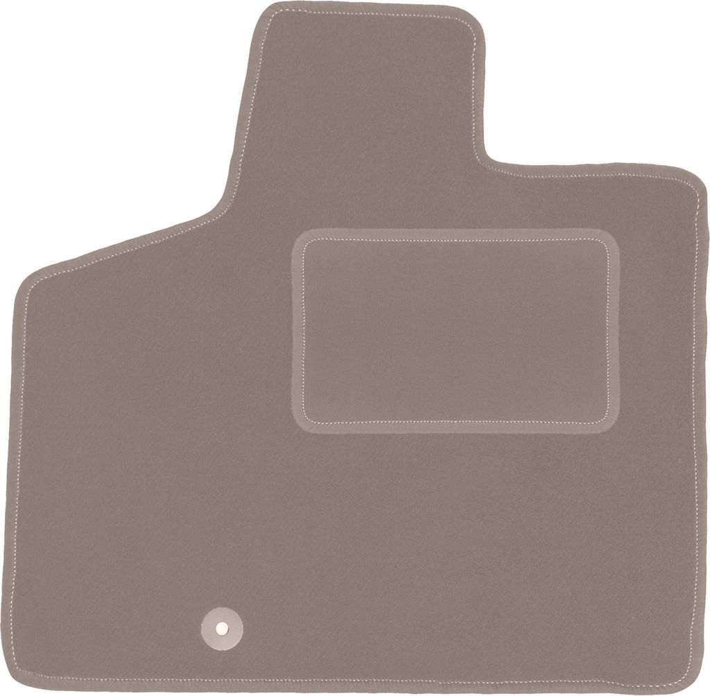 Fahrerfußmatte Velours beige passend für Dodge Caravan IV (2008-2016, Minivan) – mit Befestigungen – passgenau