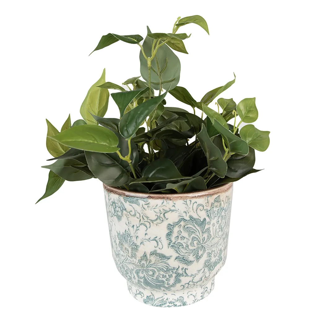 Cache-pot pour plantes d'intérieur céramique vert beige Ø 21 cm