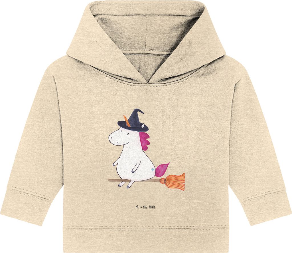 Mr. & Mrs. Panda Organic Baby Hoodie Einhorn Hexe 12. - 18. Monat - Natural Raw - Geschenk, Teufel, Kapuzenshirt, Unicorn, Engel, Kapuzensweatshirt...