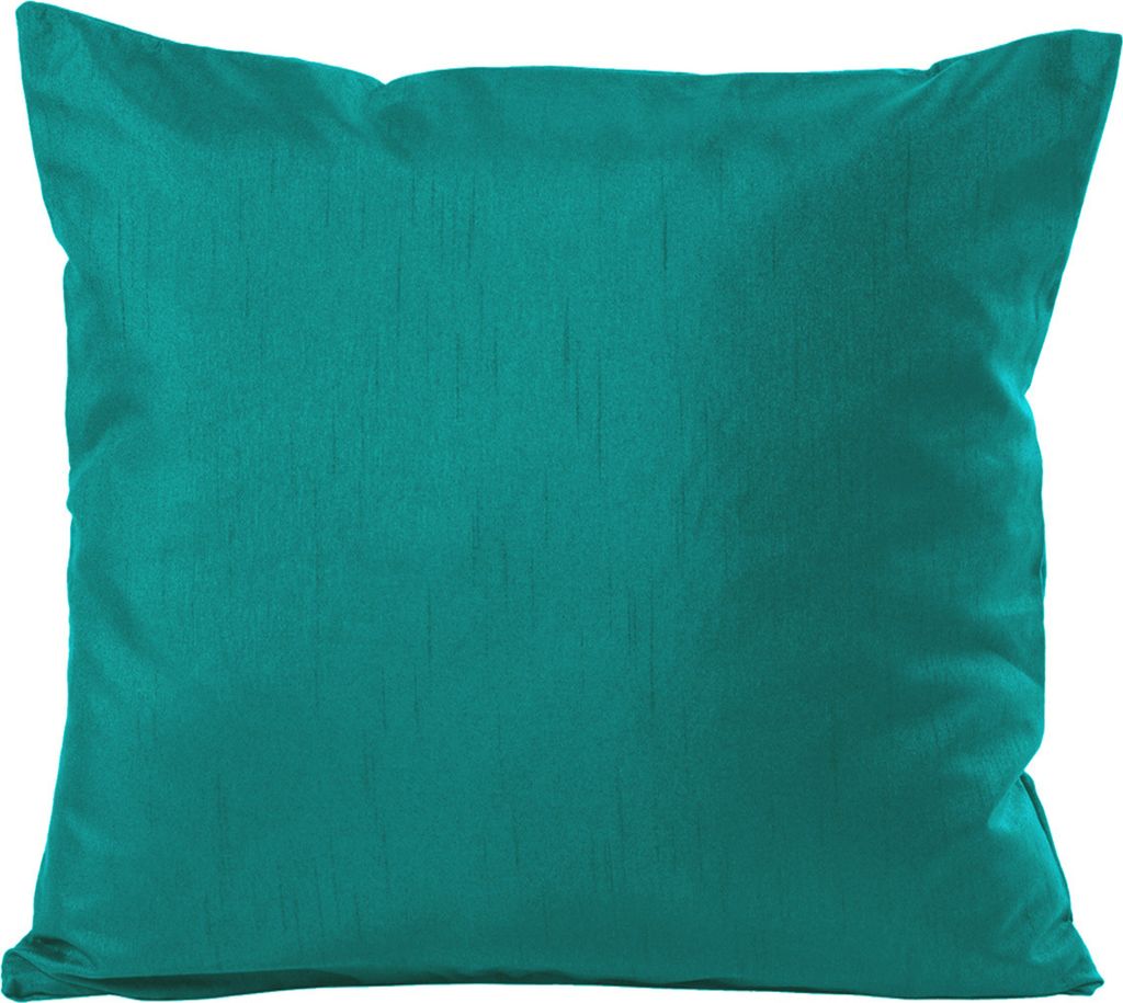Kissenhülle Wildseide Optik uni 60x60 cm smaragd petrol