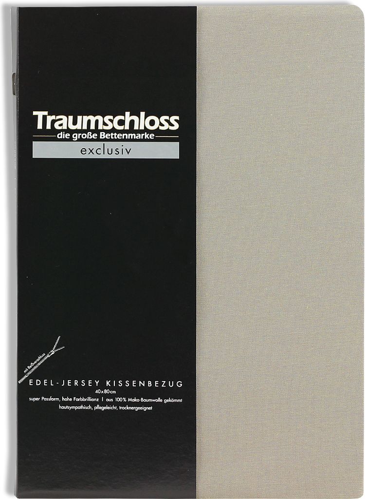 Traumschloss Exclusiv Edel-Jersey Kissenbezug 40 x 140 cm stein Edel-Jersey, mit Reißverschluss, Seitenschläferkissen
