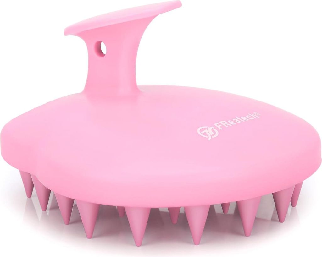 Kopfhautbürste - Silikonbürste - Rosenausreißer - Kopfmassage - Haargrowth - Hygienisch - Stark - Rosa