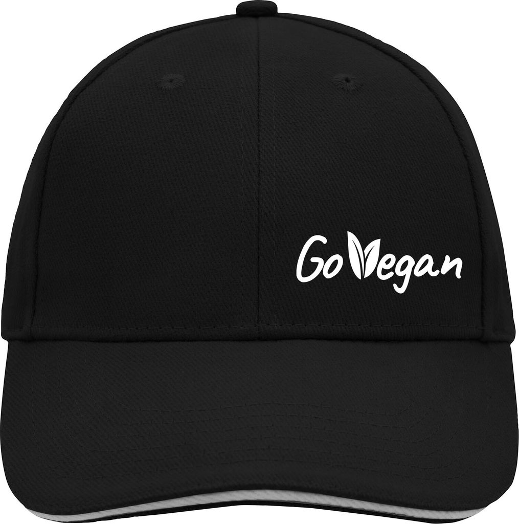 Huuraa Cappy Mütze Go Vegan Blätter Black/Light Grey Baumwolle 6-Panel Kappe Geschenkidee