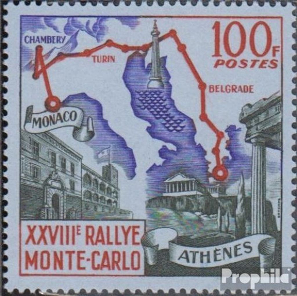 Briefmarken Monaco 1959 Mi 608 (kompl.Ausg.) postfrisch Rallye Monte Carlo