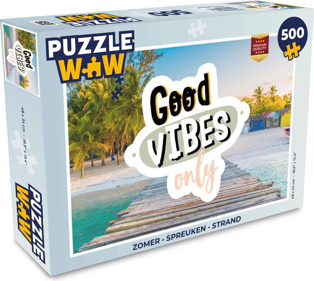 MuchoWow Puzzle 500 Teile Sommer - Sprichwörter - Strand - 500 Teile - Kinder - Selberbauen - Puzzlespiele