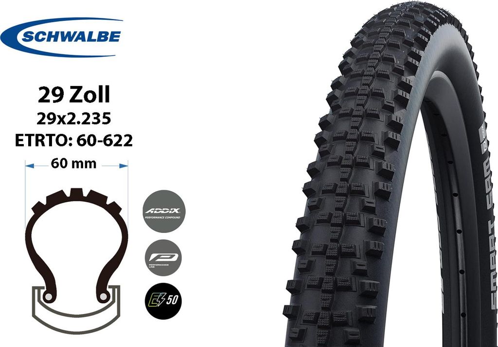 29 Zoll Schwalbe SMART SAM Reifen Performance 60-622 ADDIX Produktbild 