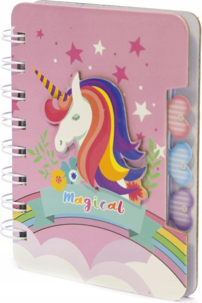 Mini Einhorn Notizbuch 10x12cm - Kleines Tagebuch Liniert 60 Blatt für Unterwegs