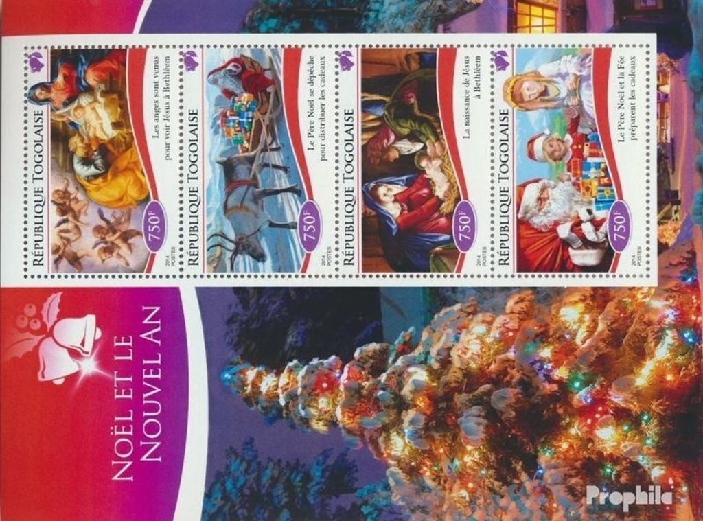 Briefmarken Togo 2014 Mi 6501-6504 Kleinbogen (kompl. Produktbild 
