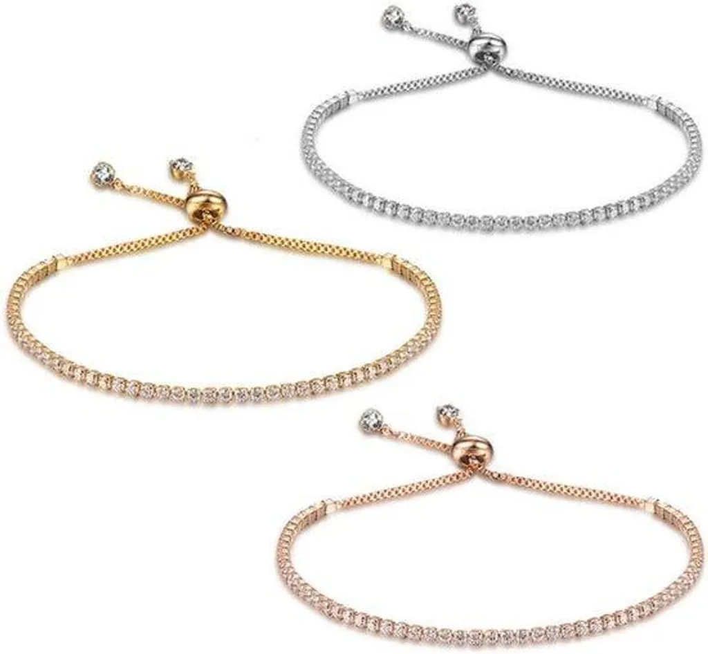 Bracelets Tennis Anti-Ternissement en Strass - Lot de 3 Bijoux Femme