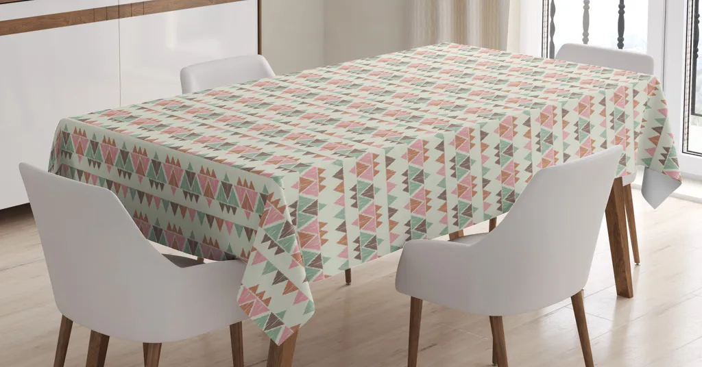 Tovaglia Lavabile ABAKUHAUS 140x200cm - Motivi Etnici per Tavola 6 Posti