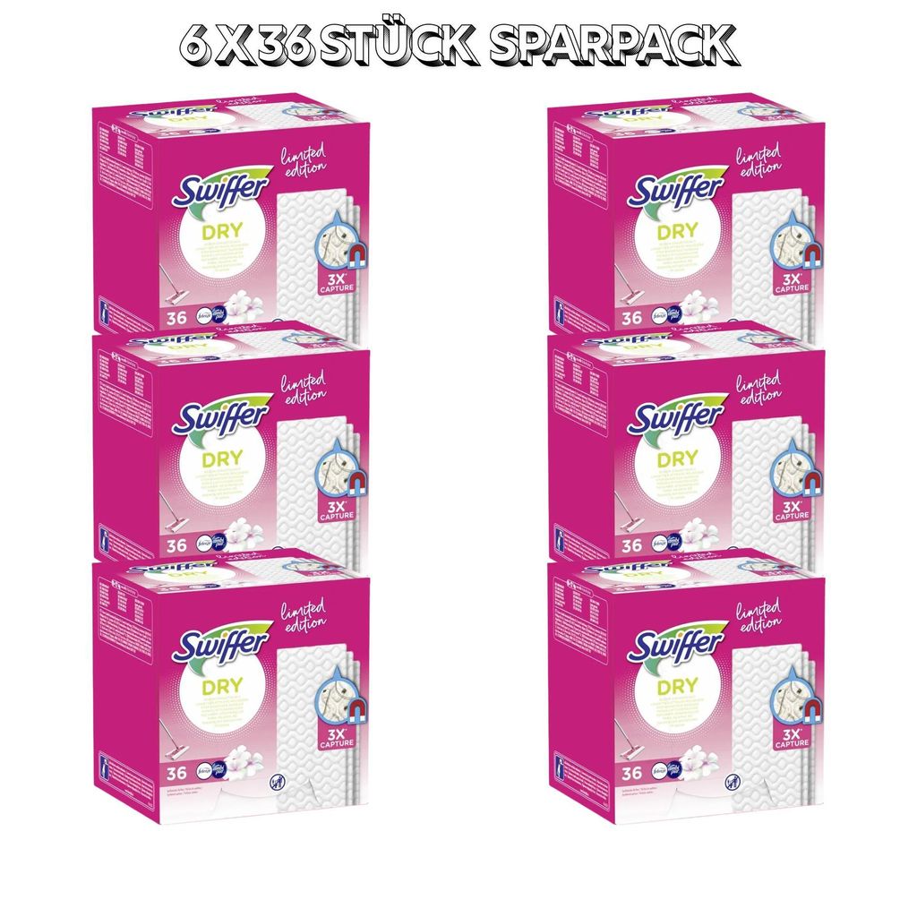 Swiffer Bodenstaubtücher Dry 36 Stück Nachfüllpack Limited Edition Rosa