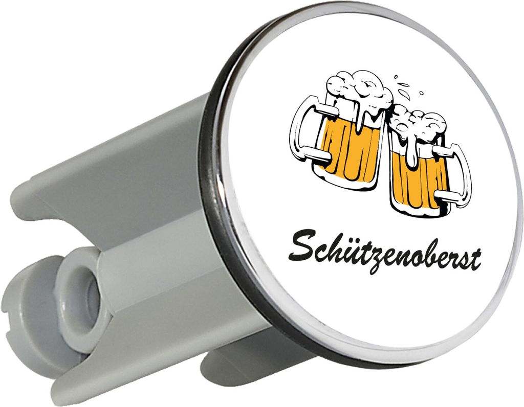 Huuraa Waschbeckenstöpsel Schützenoberst Schützenfest 4cm höhenverstellbar Abflussstopfen Geschenkidee
