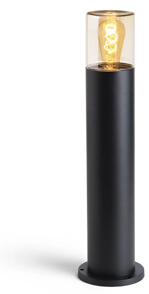 Lampadaire extérieur IP54 au style vintage avec verre ambré E27 Quinn