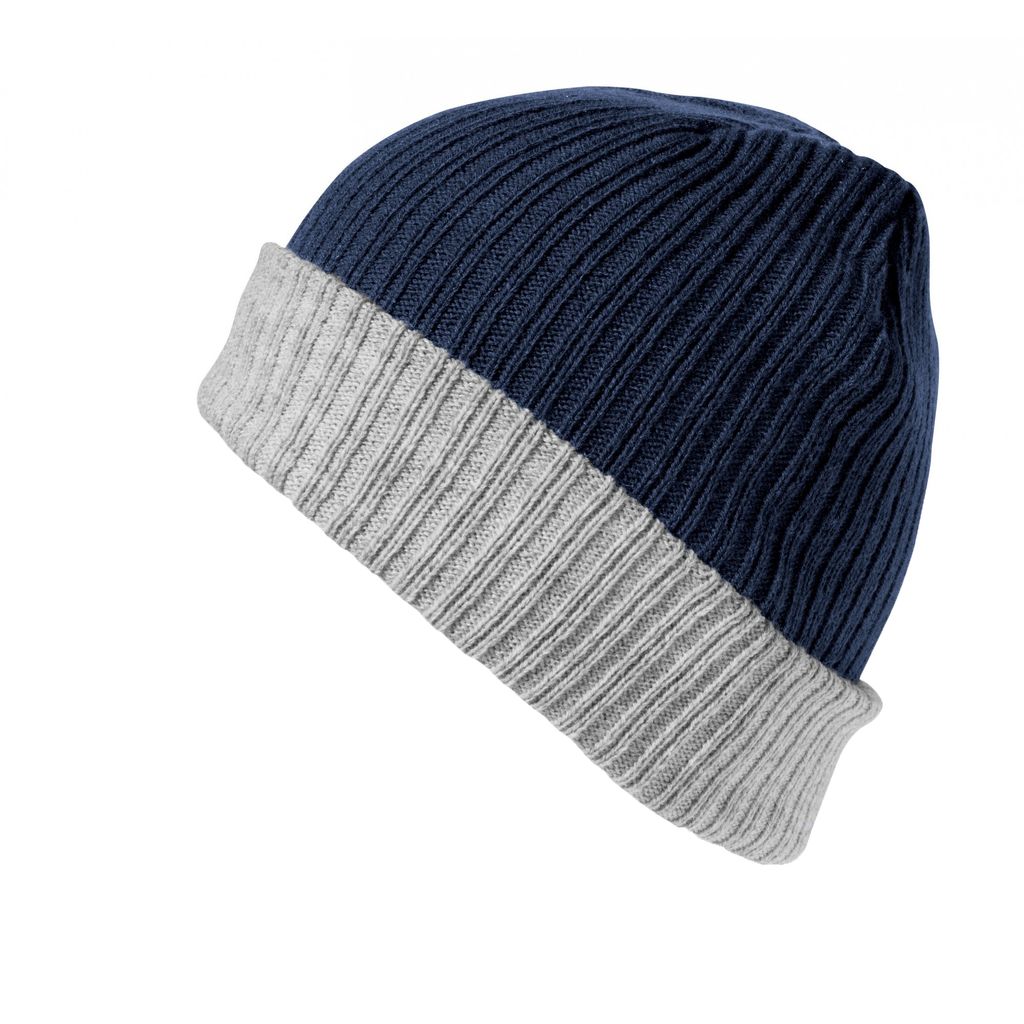 Result Winter Essentials Doppel Lage Strickmütze RW5164 (Einheitsgröße) (Marineblau/Grau)