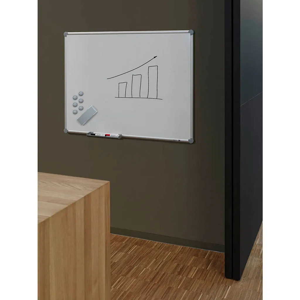 Tableau magnétique mural MAUL 2000 gris 90x60 cm pour le bureau