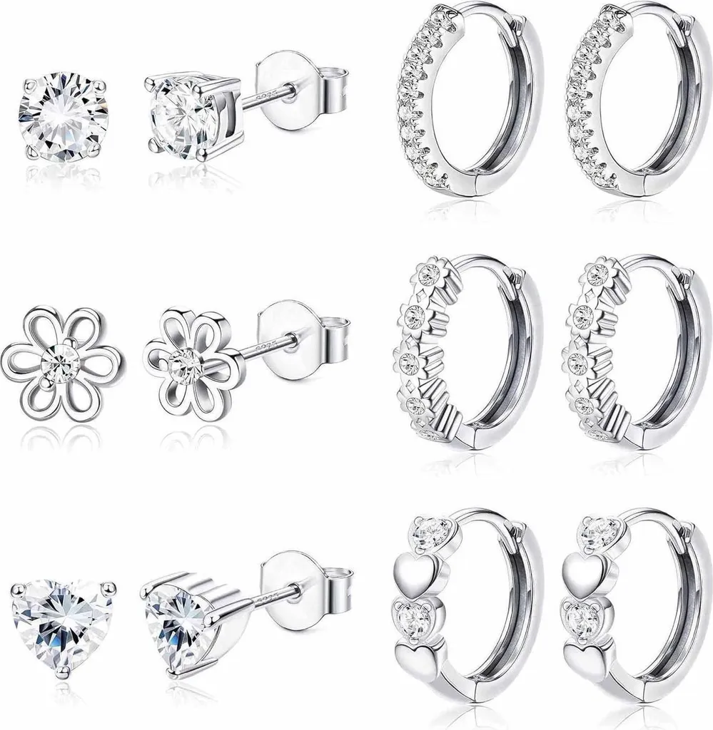 Set Orecchini a Cerchio Cuore Argento 925 - Design Fine e Anallergico