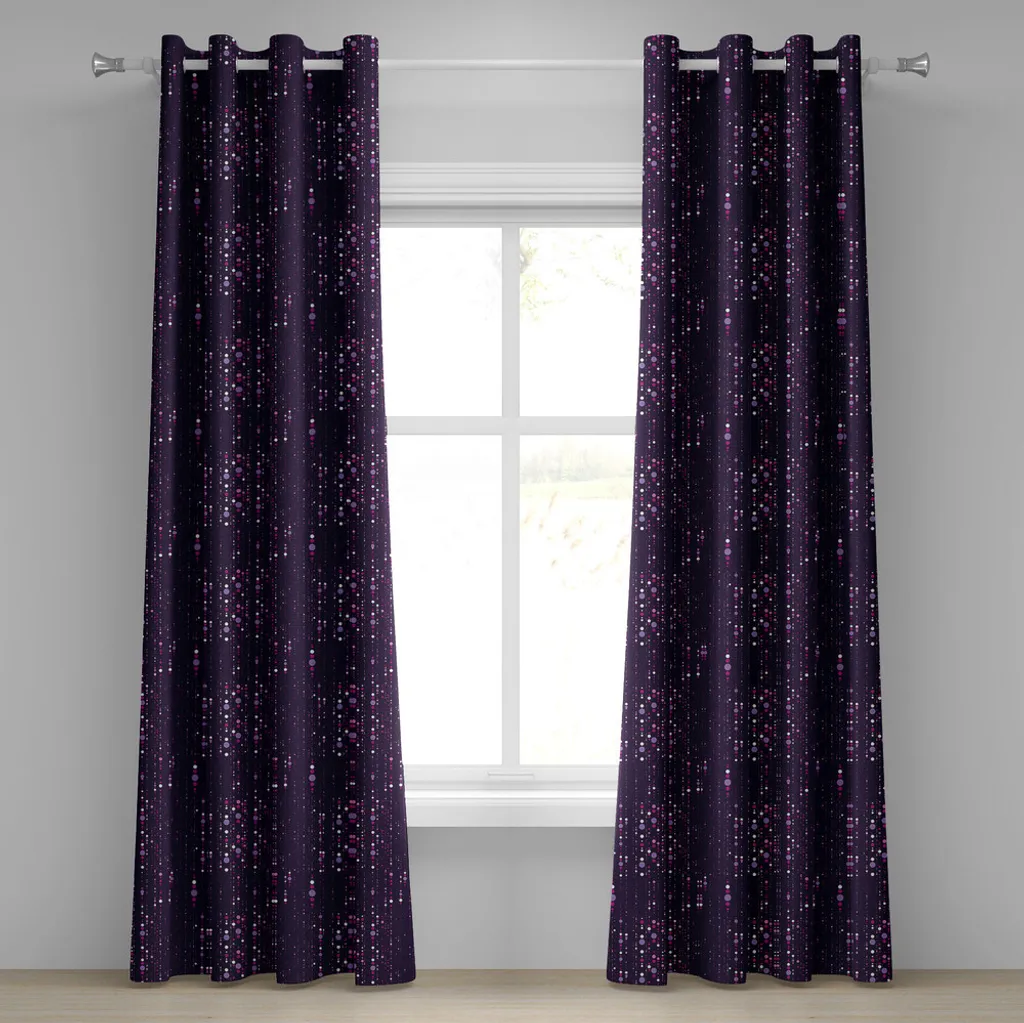 Rideau violet fuchsia à motif pois abstraits, 280x175 cm haute qualité