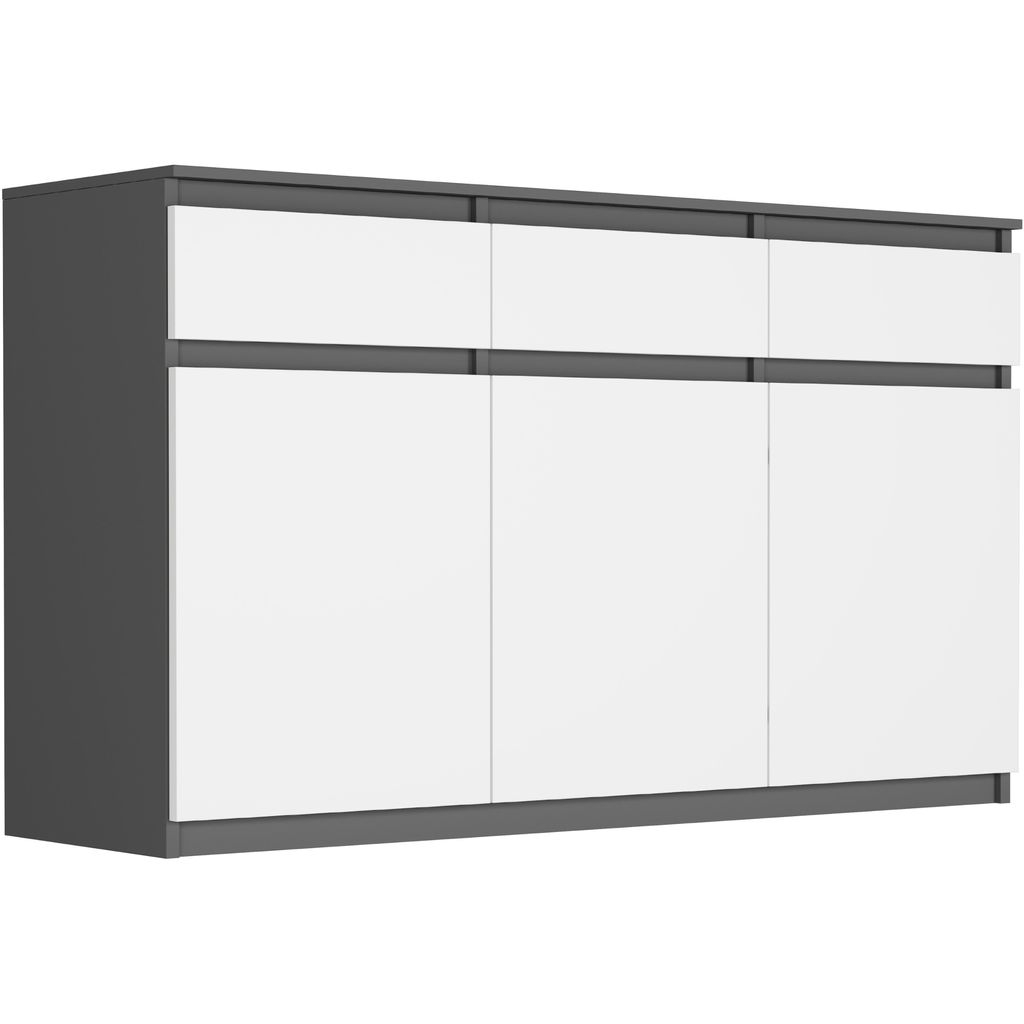 Komoda 120Cm Szafka 3 Szuflady S-3 Mix Antracyt Zdjęcie produktu 