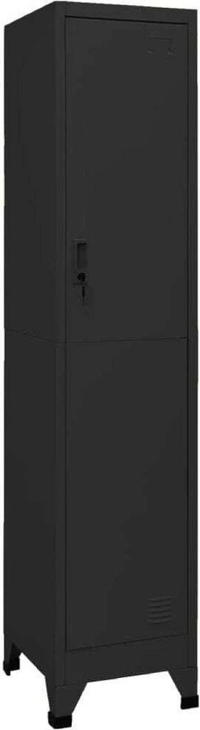 Schließfachschrank Schwarz 38x45x180 cm Stahl