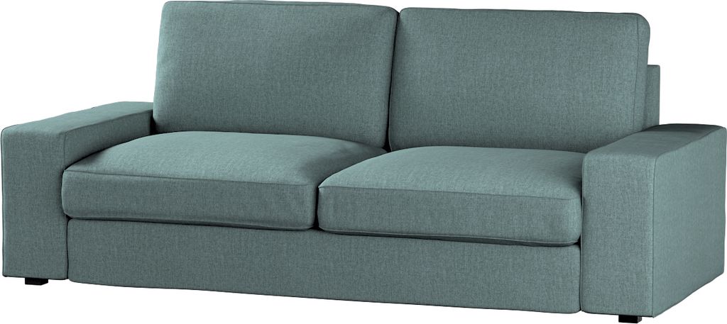 Dekoria Bezug für Kivik 3-er Bettsofa, grau- blau, Kivik 3-er Bettsofabezug