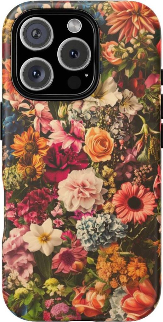 Buntes Blumenmuster – Handyhülle Kompatibel mit iPhone 16 Pro