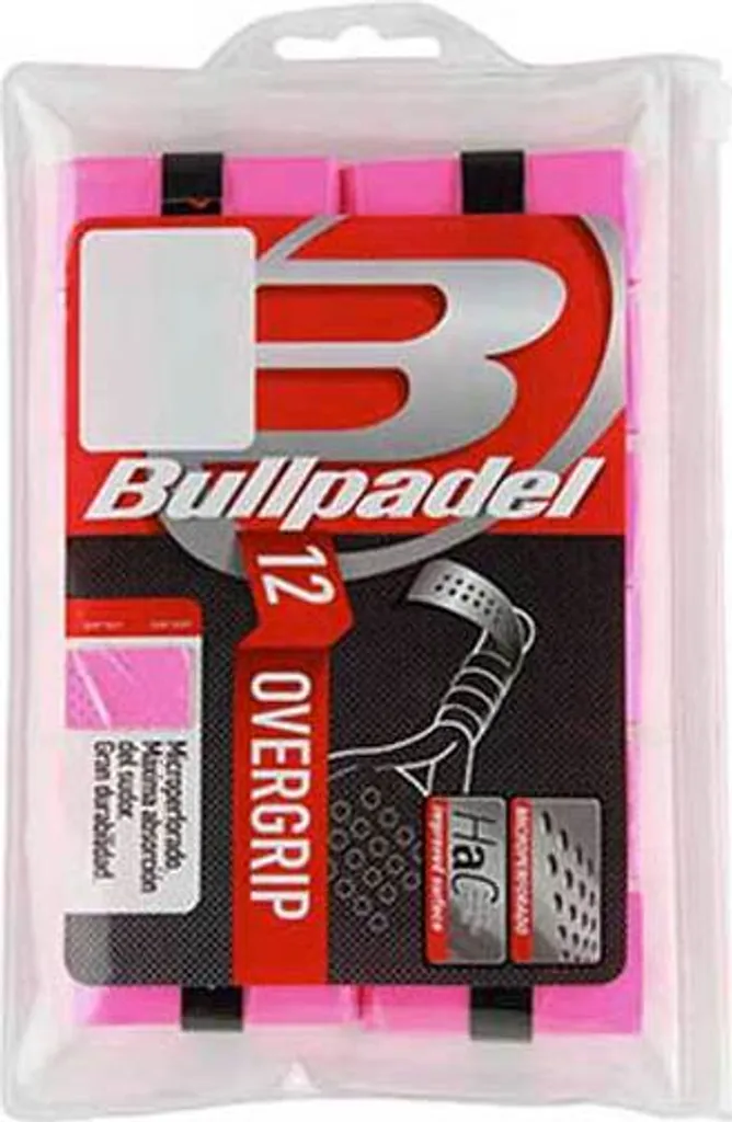 Lot de 12 Surgrips de Padel Bullpadel Gb1601 Rose Fluorescent Pro