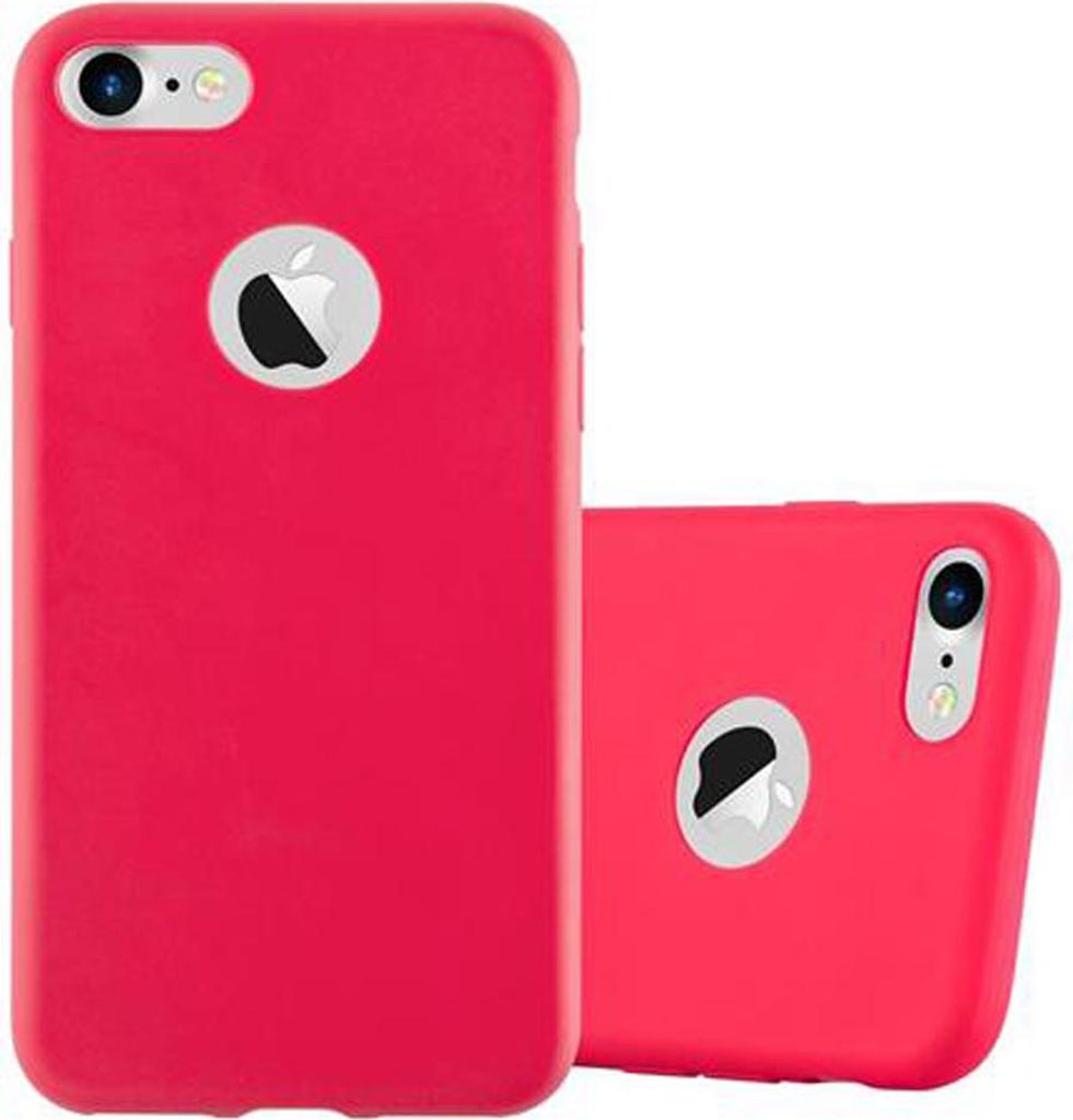 Cadorabo Hülle für Apple iPhone 7 / 7S / 8 / SE 2020 Schutzhülle in Rot Handyhülle TPU Silikon Etui Case Cover