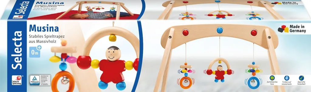 Trapèze de Jeu Stable Musina 60 cm - Structure d'Éveil en Bois Robuste