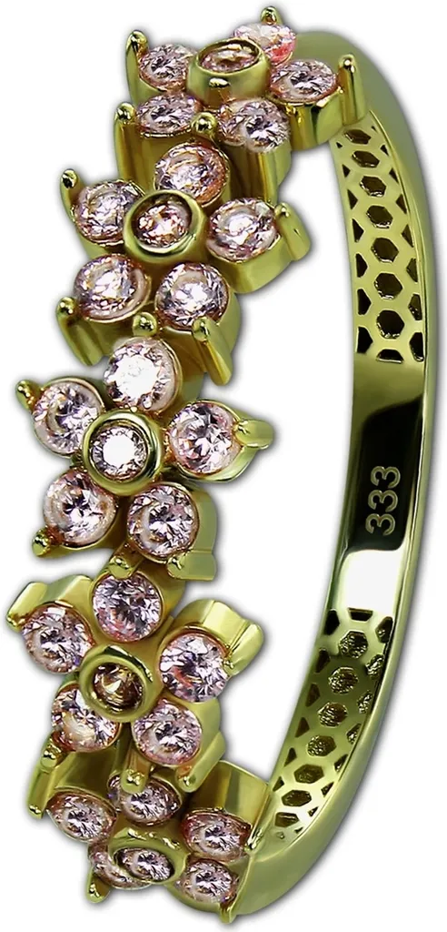 Bague anneau femme GoldDream en or rose 375 véritable, taille 58