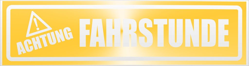 Kiwistar Achtung Fahrstunde invertiert Magnetschild Schild magnetisch - 20cm Gelb - reflektierend - Magnetfolie für Auto PKW Kfz