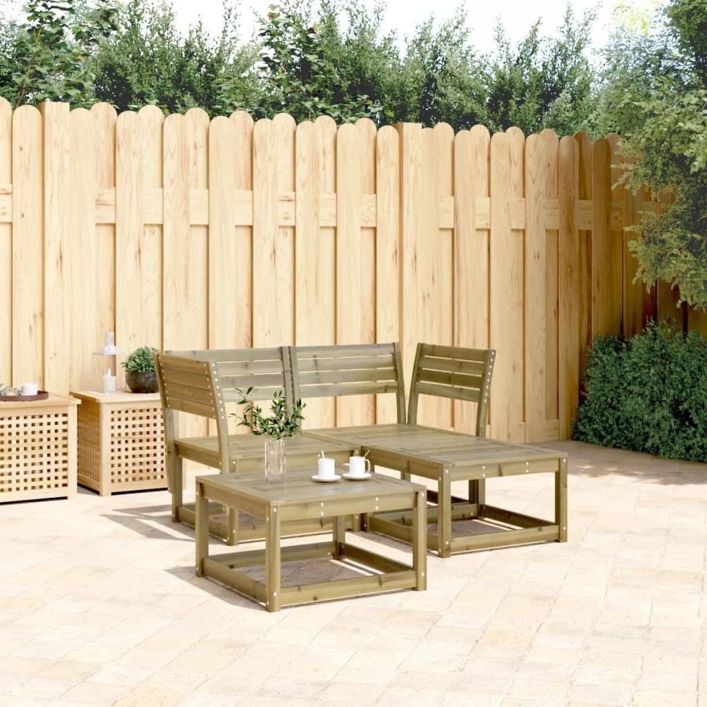 Maison Exclusive - 3-tlg. Garten-Sofagarnitur Kiefernholz Imprägniert