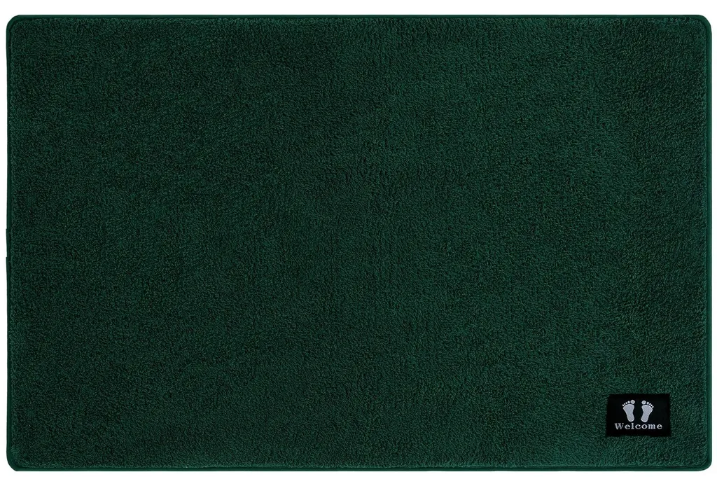 Tapis de bain antidérapant vert foncé 40x60 cm microfibre moelleuse