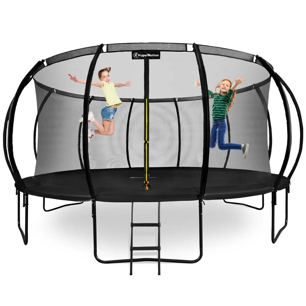Trampoline 487 cm avec filet intérieur et échelle pour jardin - XXL
