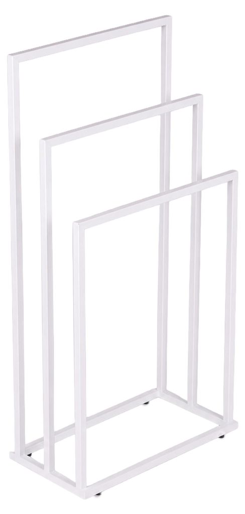 Handtuchständer freistehend 3 Stangen Metall Badständer modern - Weiß