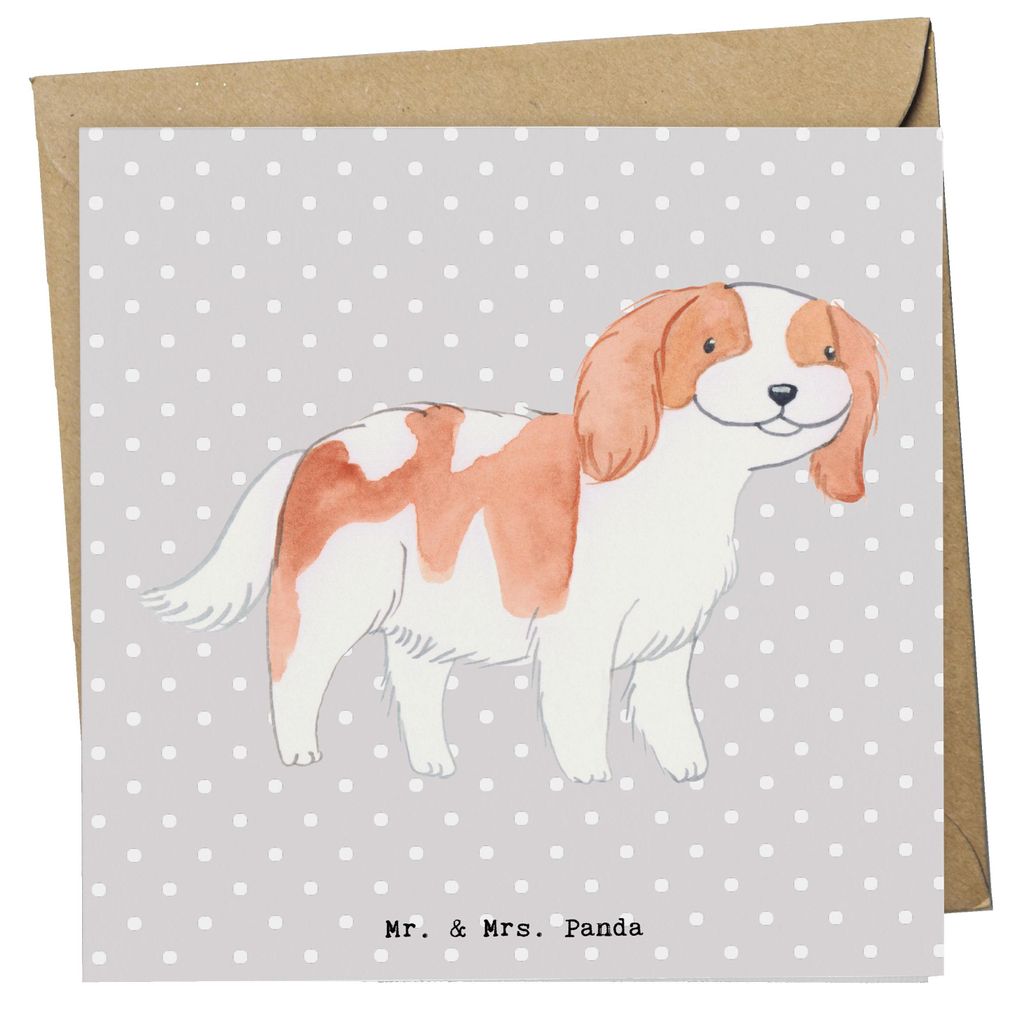 Mr. & Mrs. Panda Grußkarte Cavalier King Charles Spaniel Moment - Grau Pastell - Geschenk, doppelkarte, anlasskarte, Glückwunschkarte, Klappkarte...