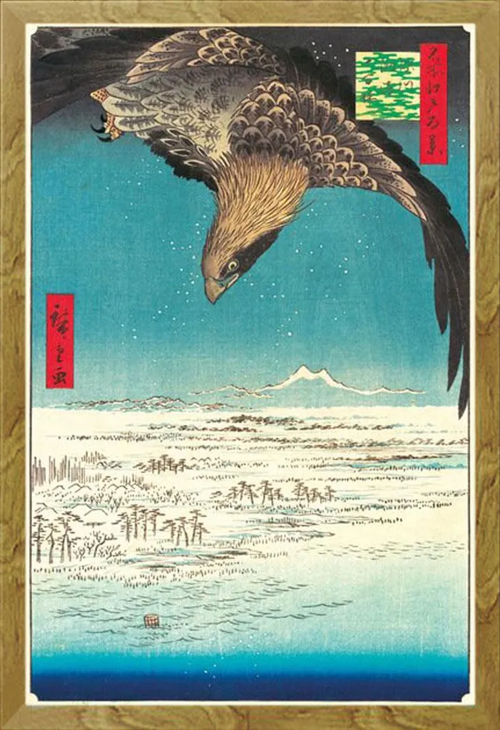 Quadro Hiroshige Fukagawa: Cornice Shinsuke Quercia e Vetro Acrilico
