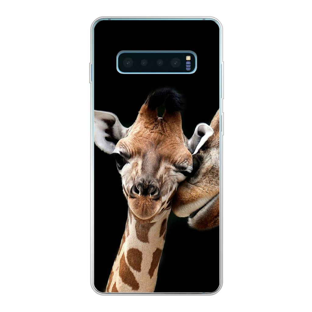 MuchoWow Handyhülle Schutzhülle Hülle für Samsung Galaxy S10 Lite Giraffe - Tiere - Schwarz - Porträt - Tiere Silikon Softcase Handy Hülle ...