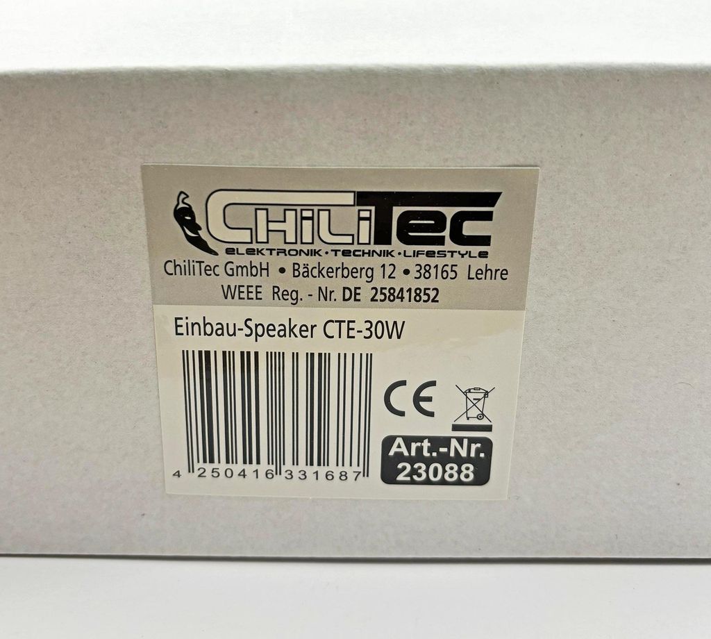 ChiliTec 23088 Einbaulautsprecher "CTE-30W ", 2-Wege 80W, Produktbild 