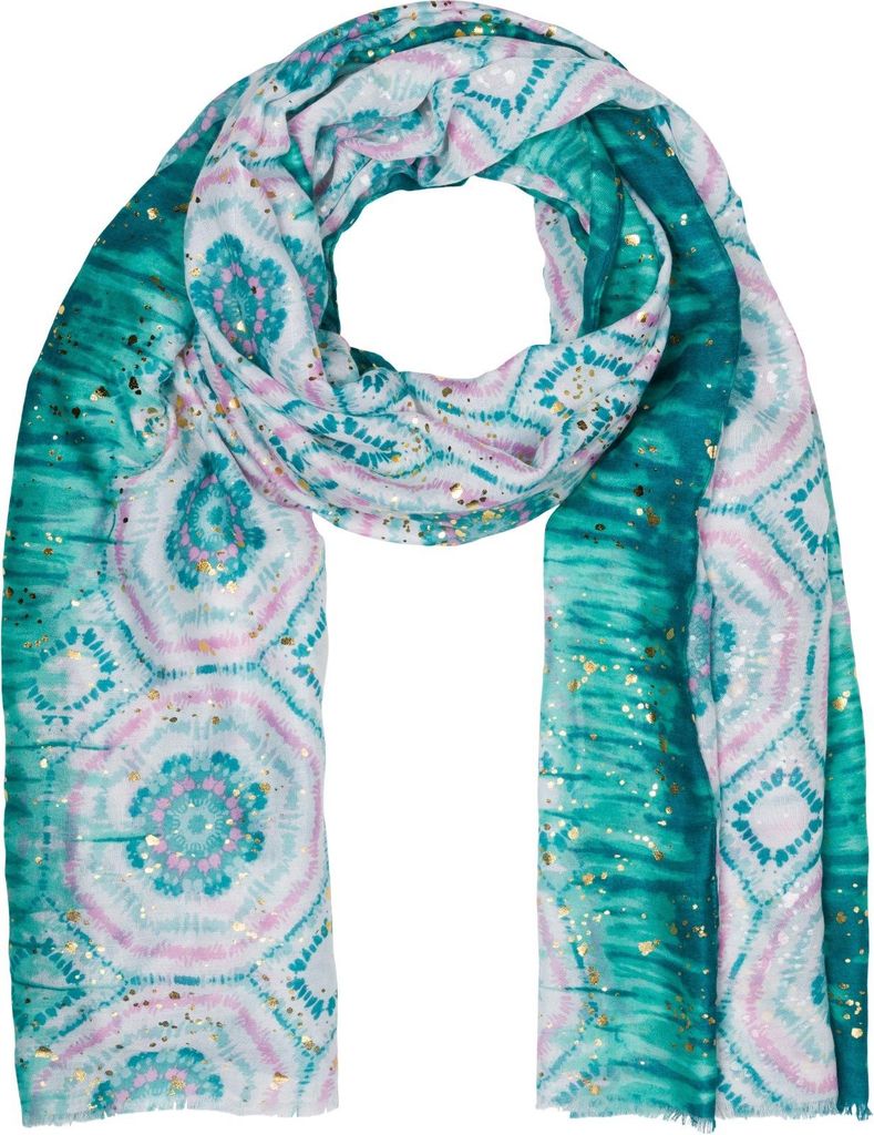 styleBREAKER Damen Schal Batik Muster mit Metallic Produktbild 