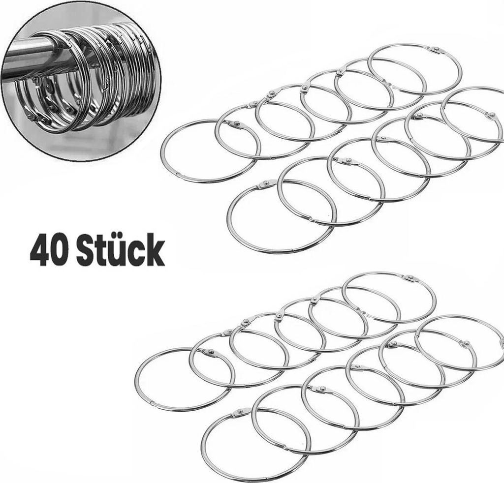 40er Set Duschvorhang haken, Metall Duschvorhang Haken Produktbild 
