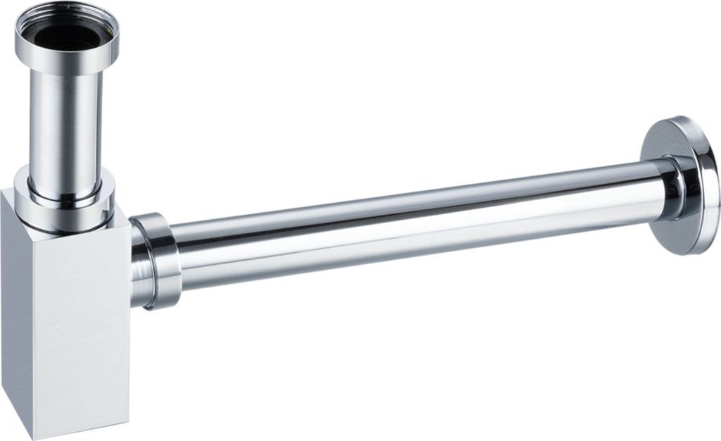 Balneo Universal Siphon für Waschbecken & Waschtisch Messing G1 1/4 quadratisch Chrom