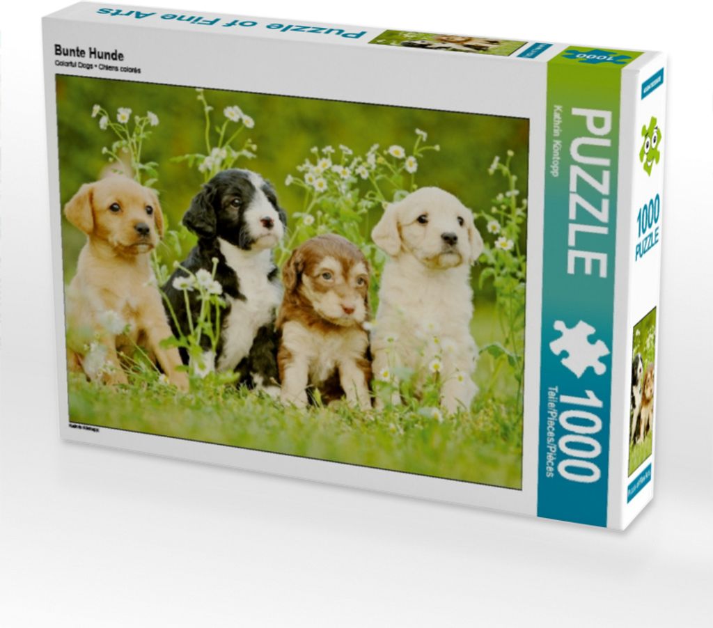 Calvendo Bunte Hunde 1000 Teile Puzzle quer 640x480mm, Köntopp Kathrin; 7403412
