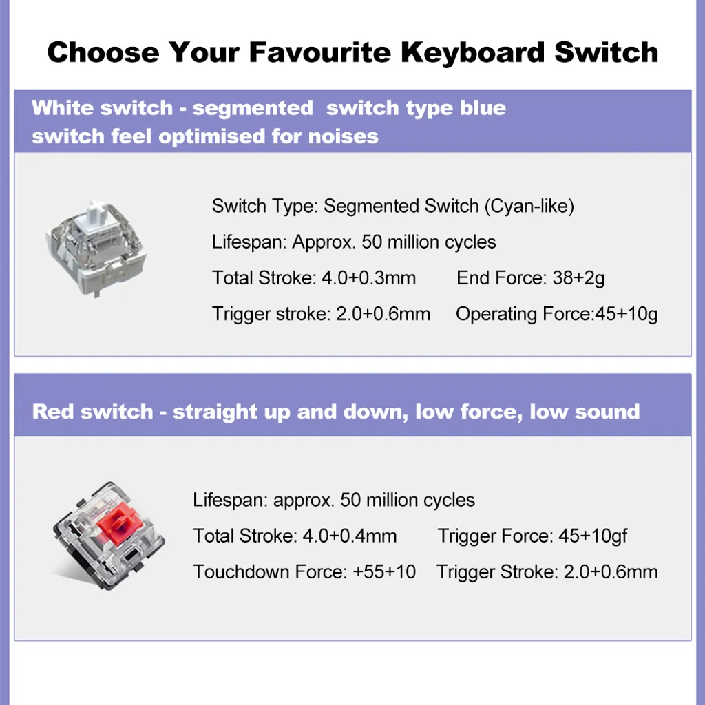 Clavier mécanique sans latence avec switchs interchangeables YK830 - 14
